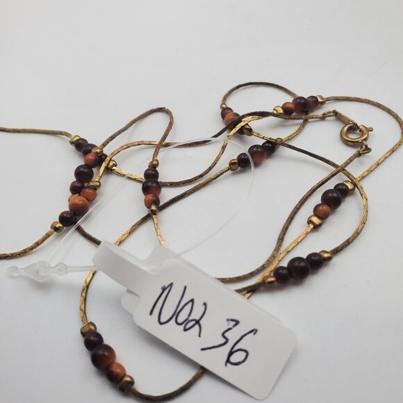Tigers eye carnelian chip royal necklace N0236 - Picture 3 of 3